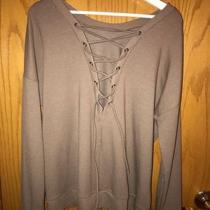 Lace front comfy &stylish top